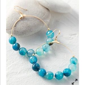 Soft surroundings Agate hoop earring